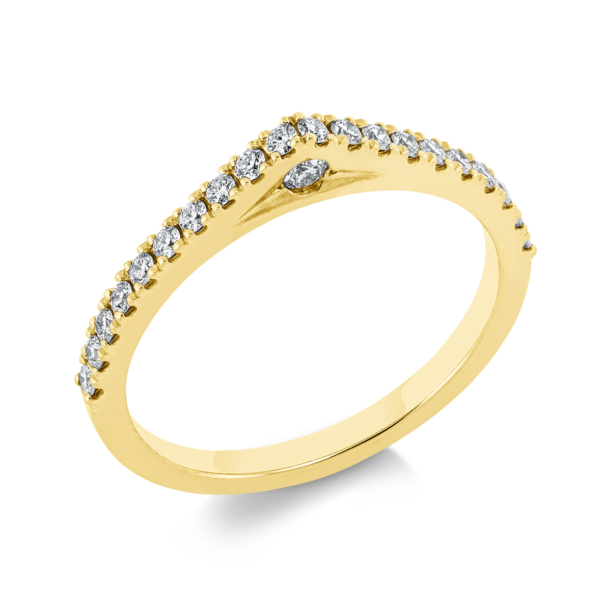 Memoire halb Ring  14kt Gelbgold mit 0,30ct Diamanten