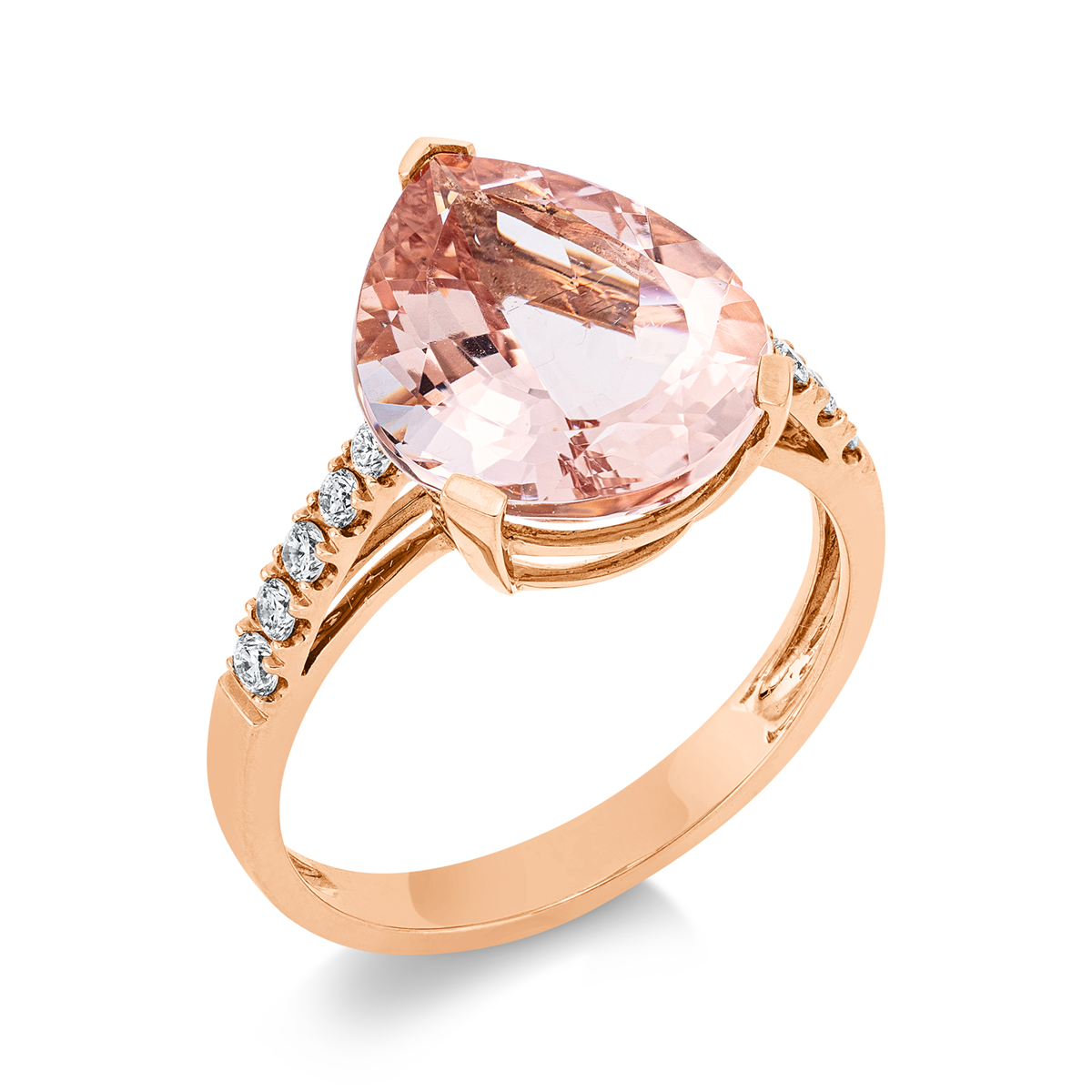 Ring 3er-Krappe 18 kt RG Tropfen
