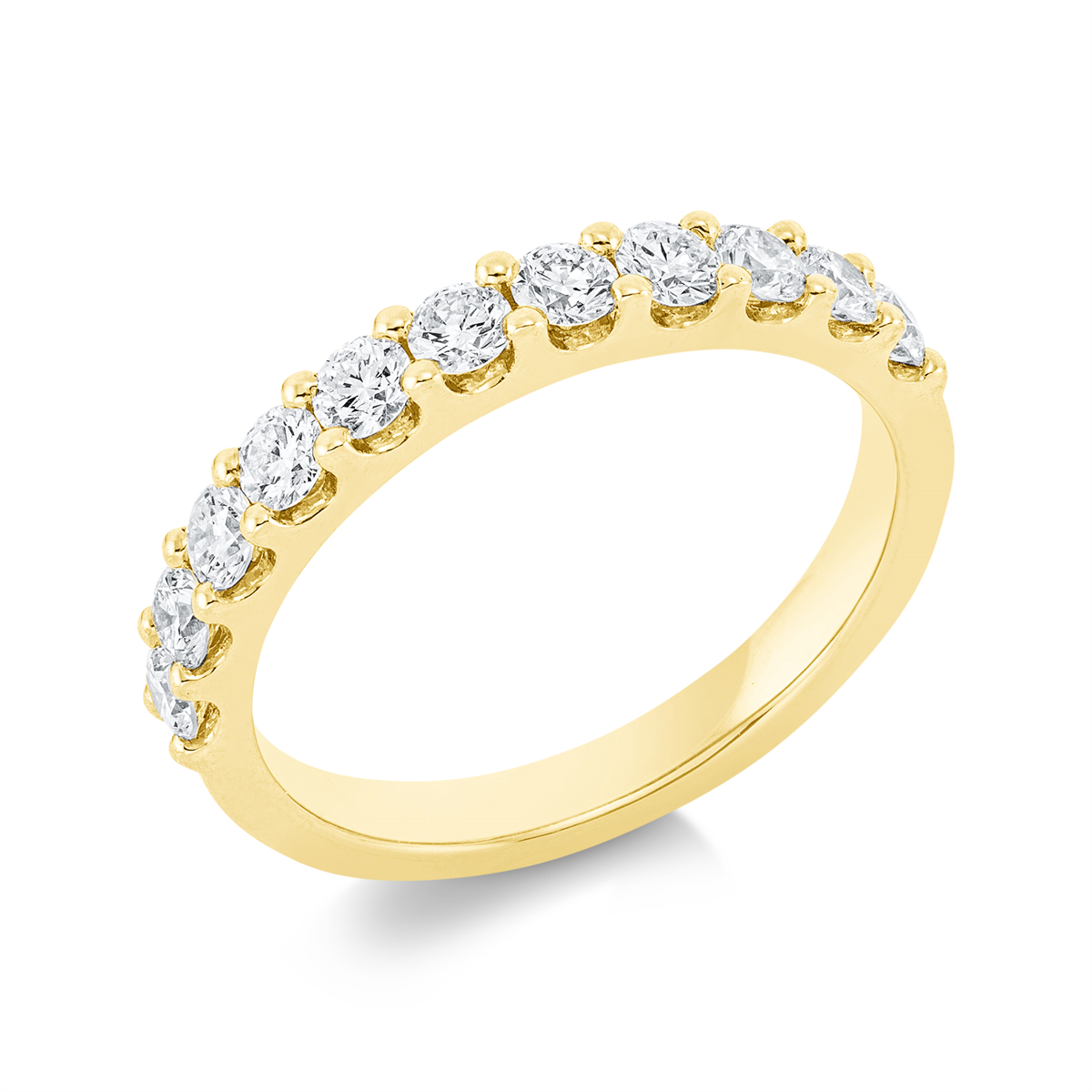 Memoire halb Ring  18kt Gelbgold mit 0,79ct Diamanten