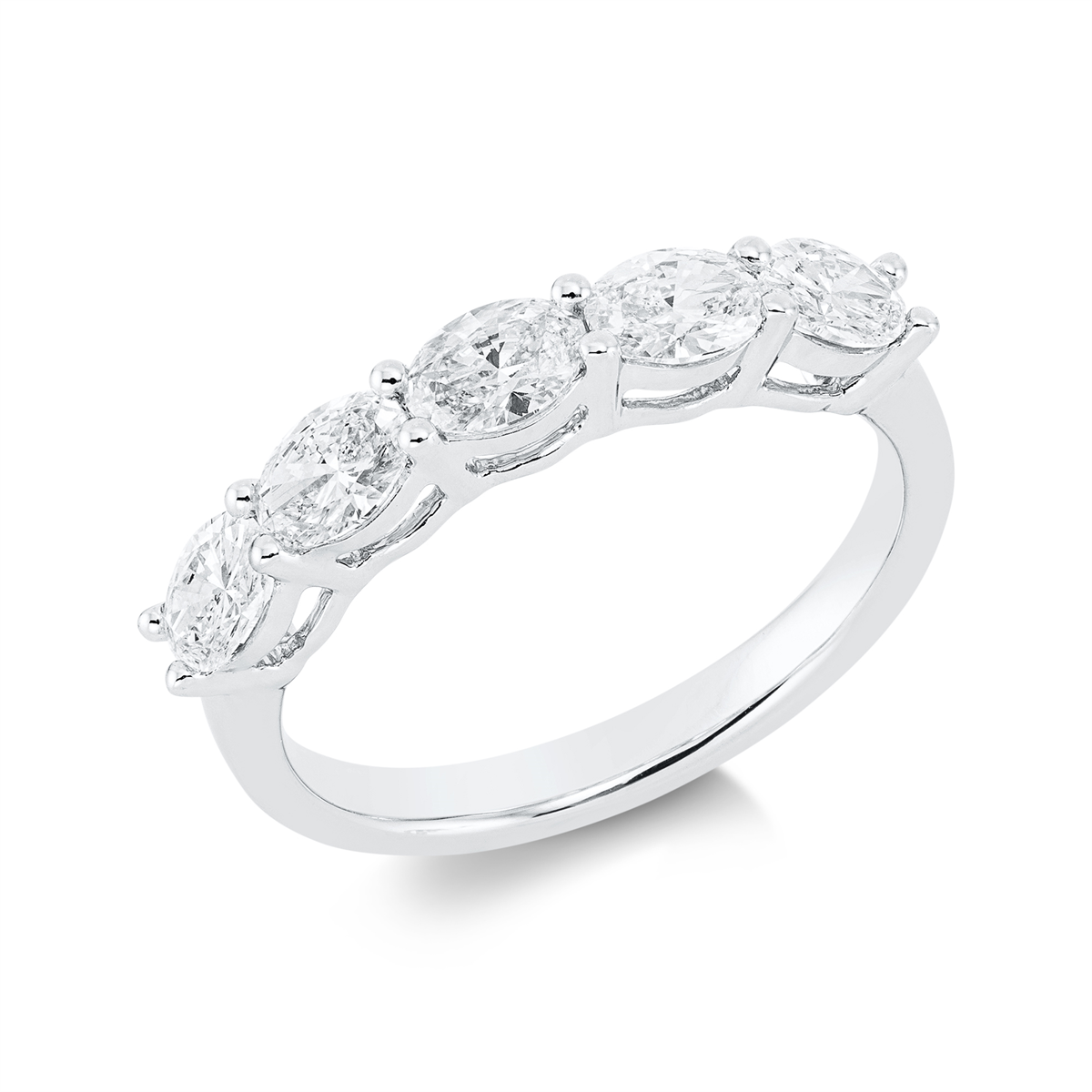 Memoire halb Ring  18kt Weißgold mit 1,09ct Diamanten