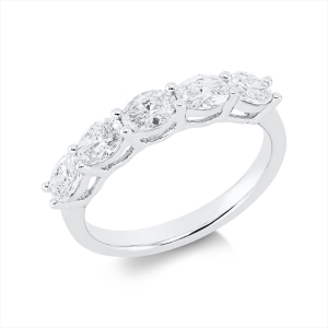 Memoire halb Ring  18kt Weißgold mit 1,09ct Diamanten