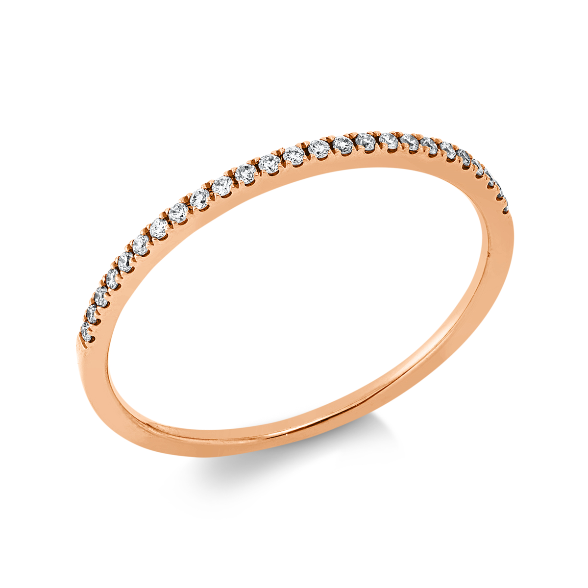 Memoire halb Ring  18kt Rotgold mit 0,10ct Diamanten