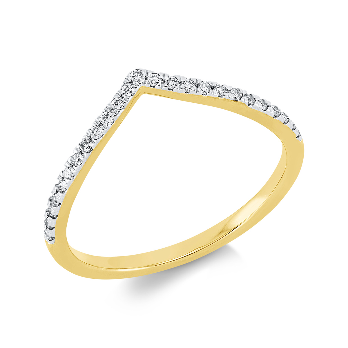 Ring 18 kt GG, Fassung rhodiniert