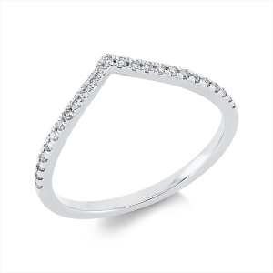 Ring 18 kt GG, Fassung rhodiniert
