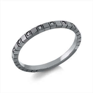 Ring 18 kt WG, schwarz rhodiniert
