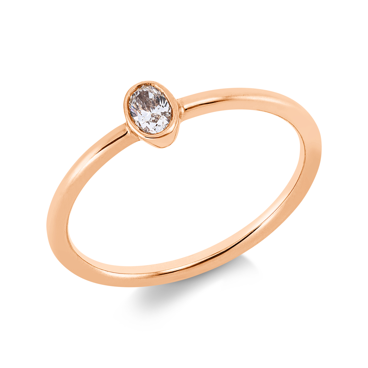 Solitaire Ring  18kt Rotgold mit 0,13ct Diamanten