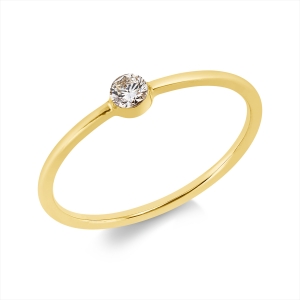 Solitaire Ring  18kt Gelbgold mit 0,09ct Diamanten