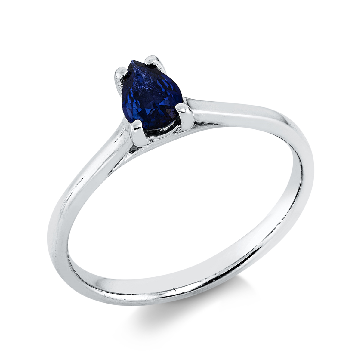 Ring 4er-Krappe 18 kt WG Tropfen