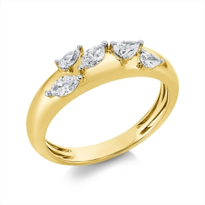 Ring 14 kt GG, Fassung rhodiniert