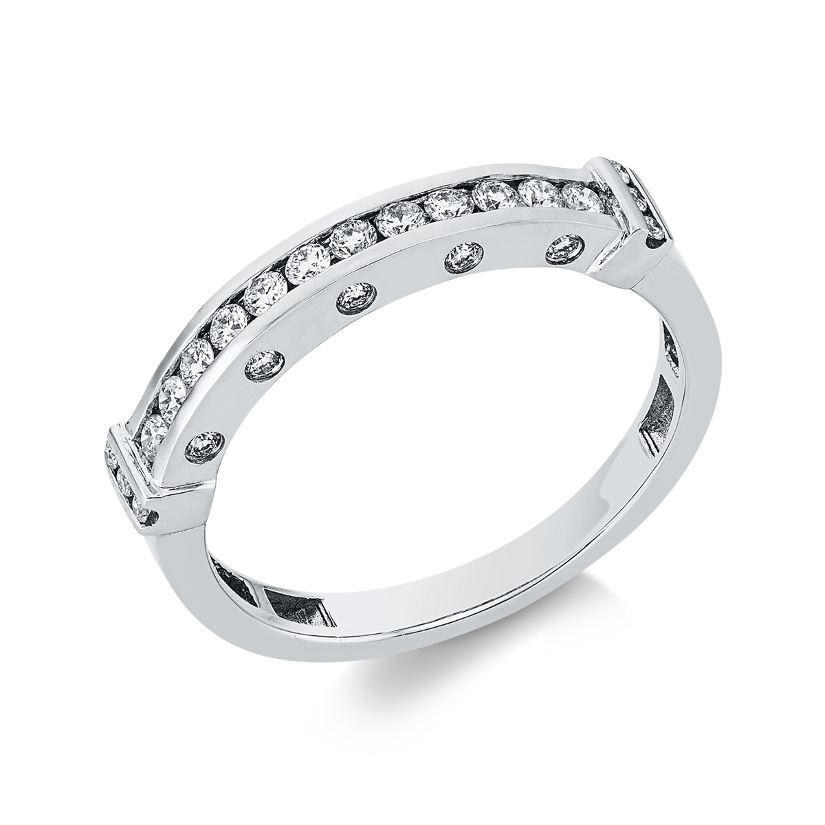 Memoire halb Ring  18kt Weißgold mit 0,31ct Diamanten