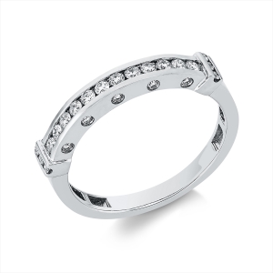 Memoire halb Ring  18kt Weißgold mit 0,31ct Diamanten