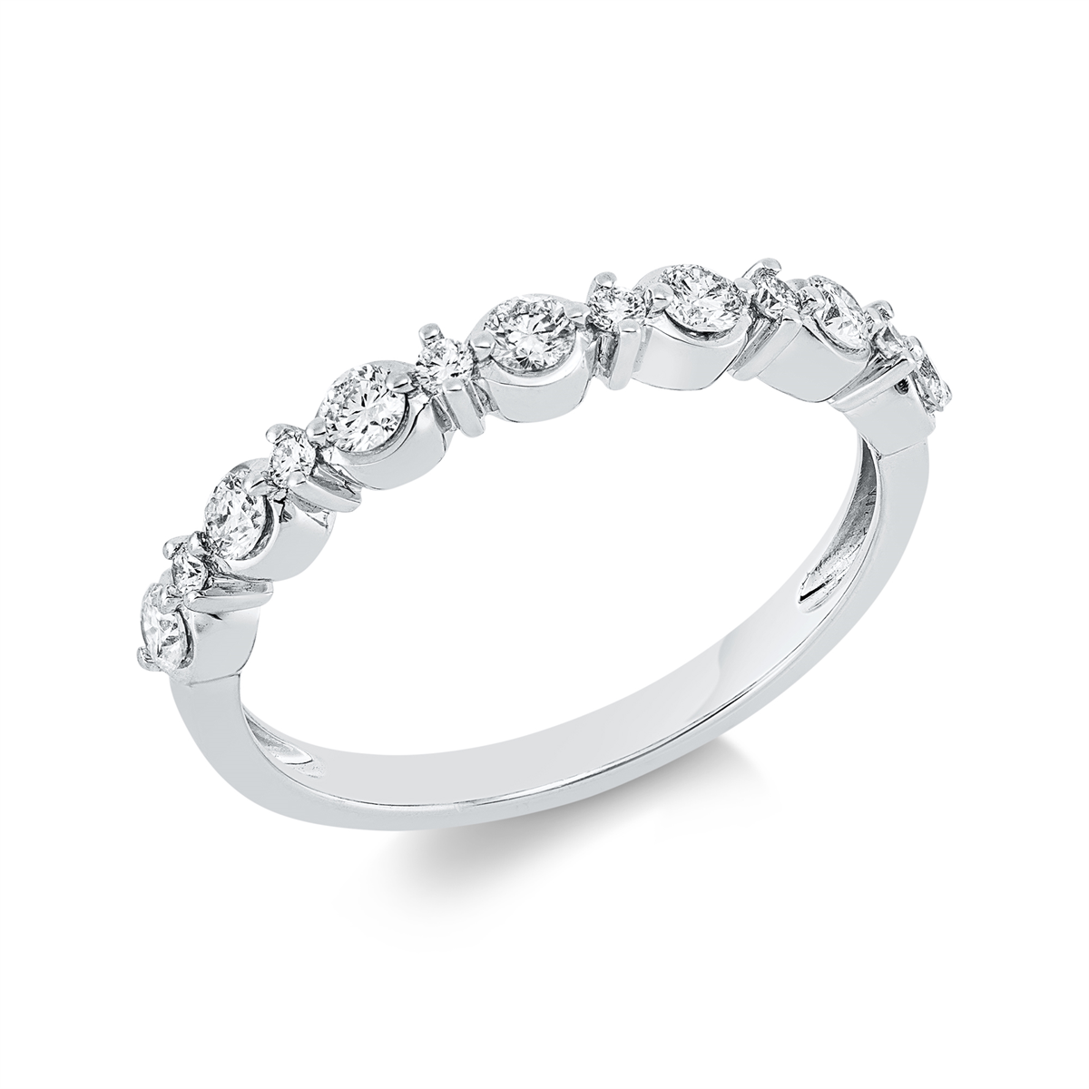 Memoire halb Ring  18kt Weißgold mit 0,38ct Diamanten