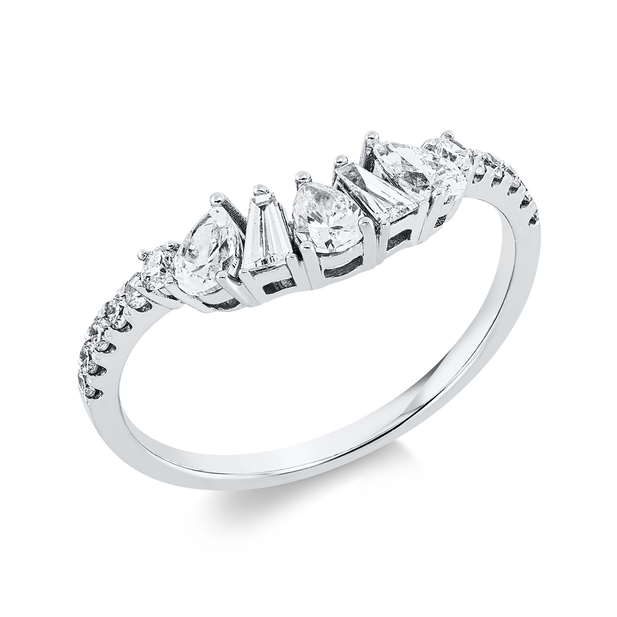 Ring  18kt Weißgold mit 0,70ct Diamanten