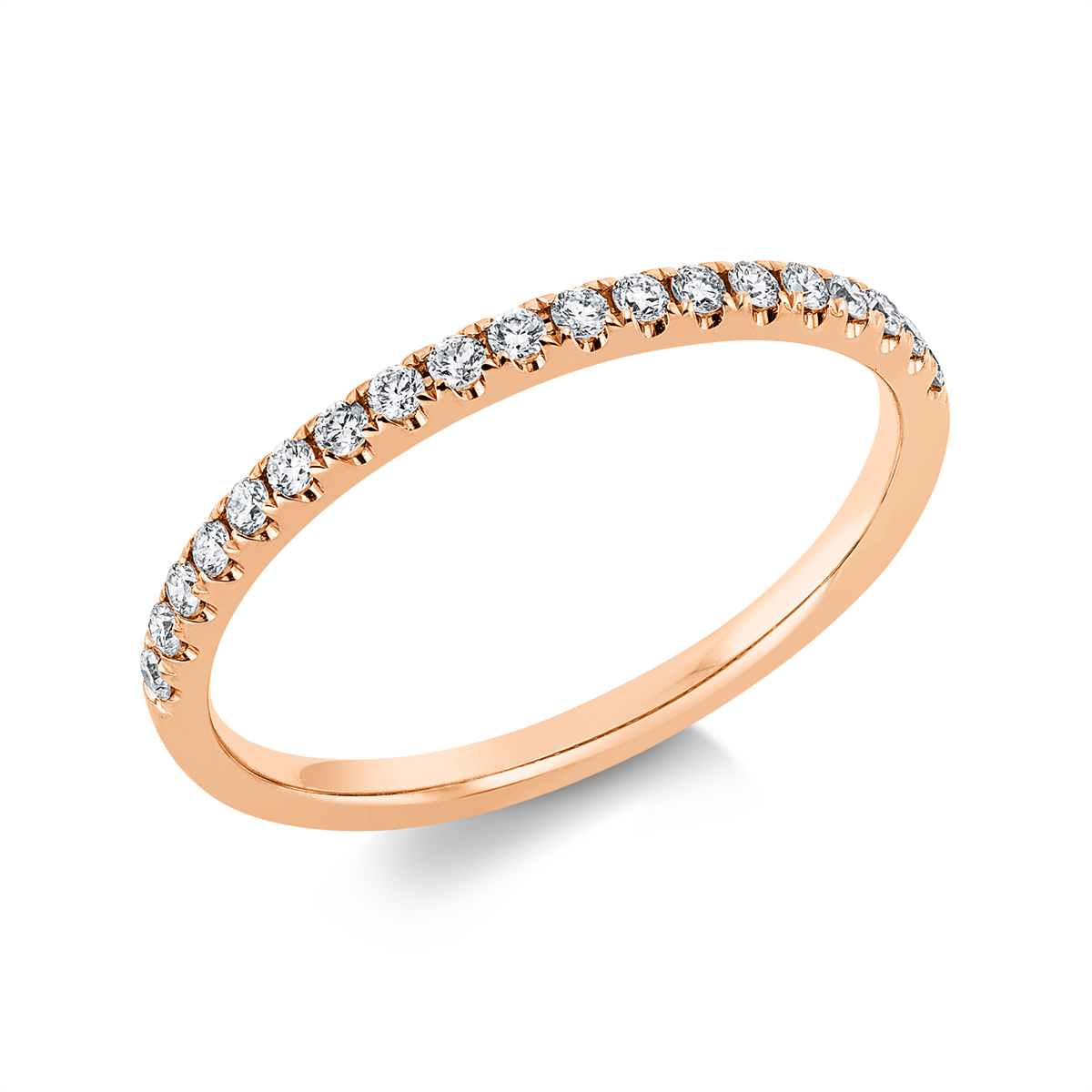 Memoire halb Ring  18kt Rotgold mit 0,18ct Diamanten