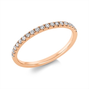 Memoire halb Ring  18kt Rotgold mit 0,18ct Diamanten