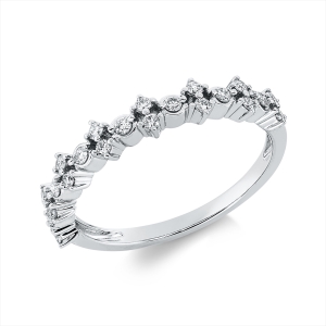Memoire halb Ring  18kt Weißgold mit 0,26ct Diamanten