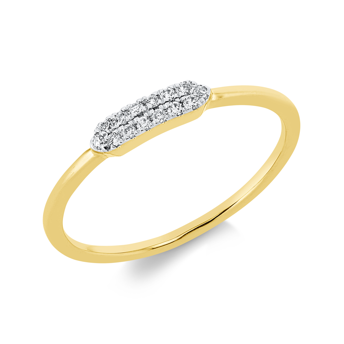 Ring 18 kt GG, Fassung rhodiniert