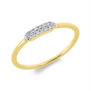 Ring 18 kt GG, Fassung rhodiniert