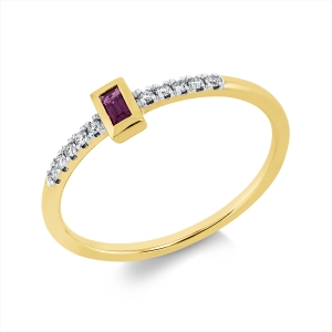 Ring 18 kt GG, Fassung rhodiniert