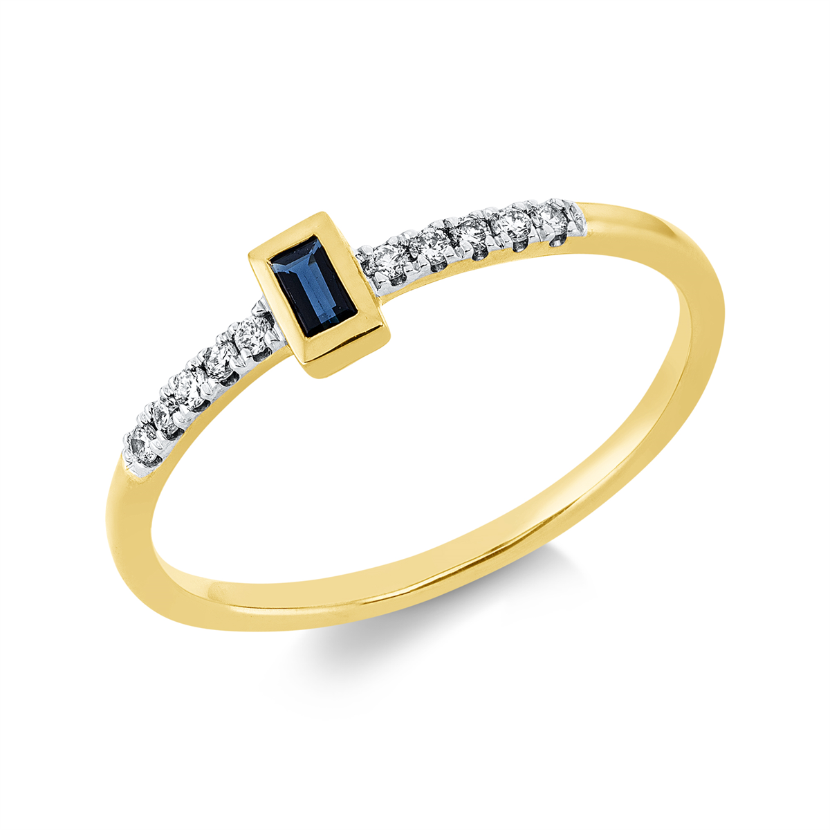 Ring 18 kt GG, Fassung rhodiniert