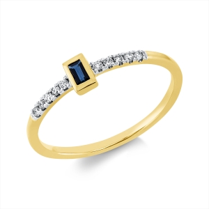 Ring 18 kt GG, Fassung rhodiniert