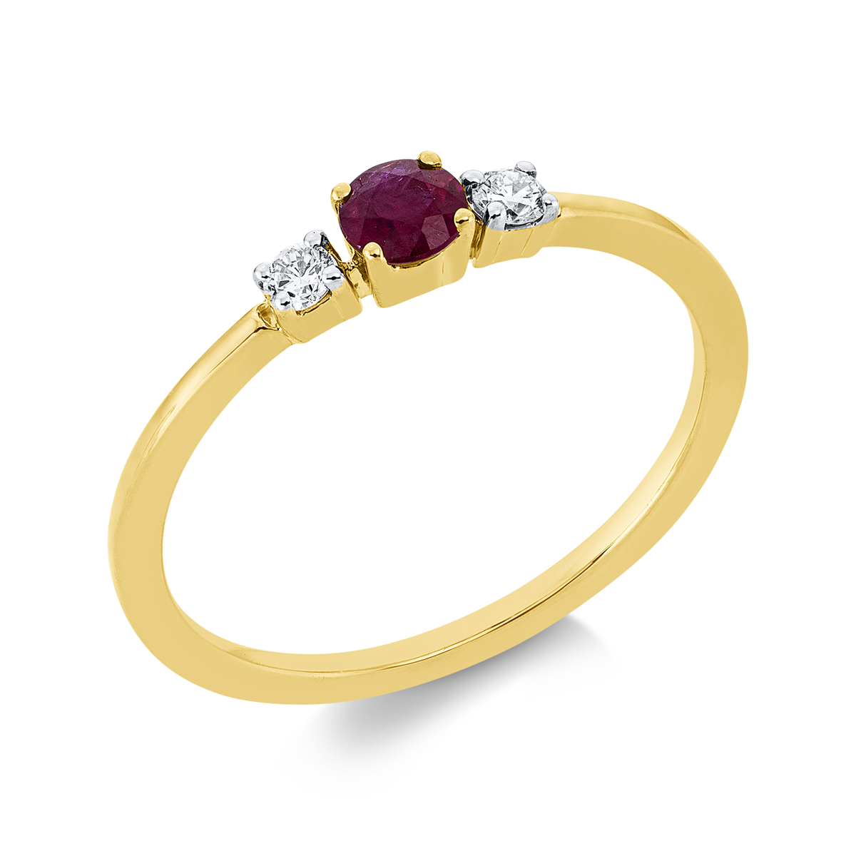 Ring 18 kt GG, Fassung rhodiniert