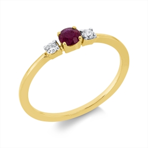 Ring 18 kt GG, Fassung rhodiniert