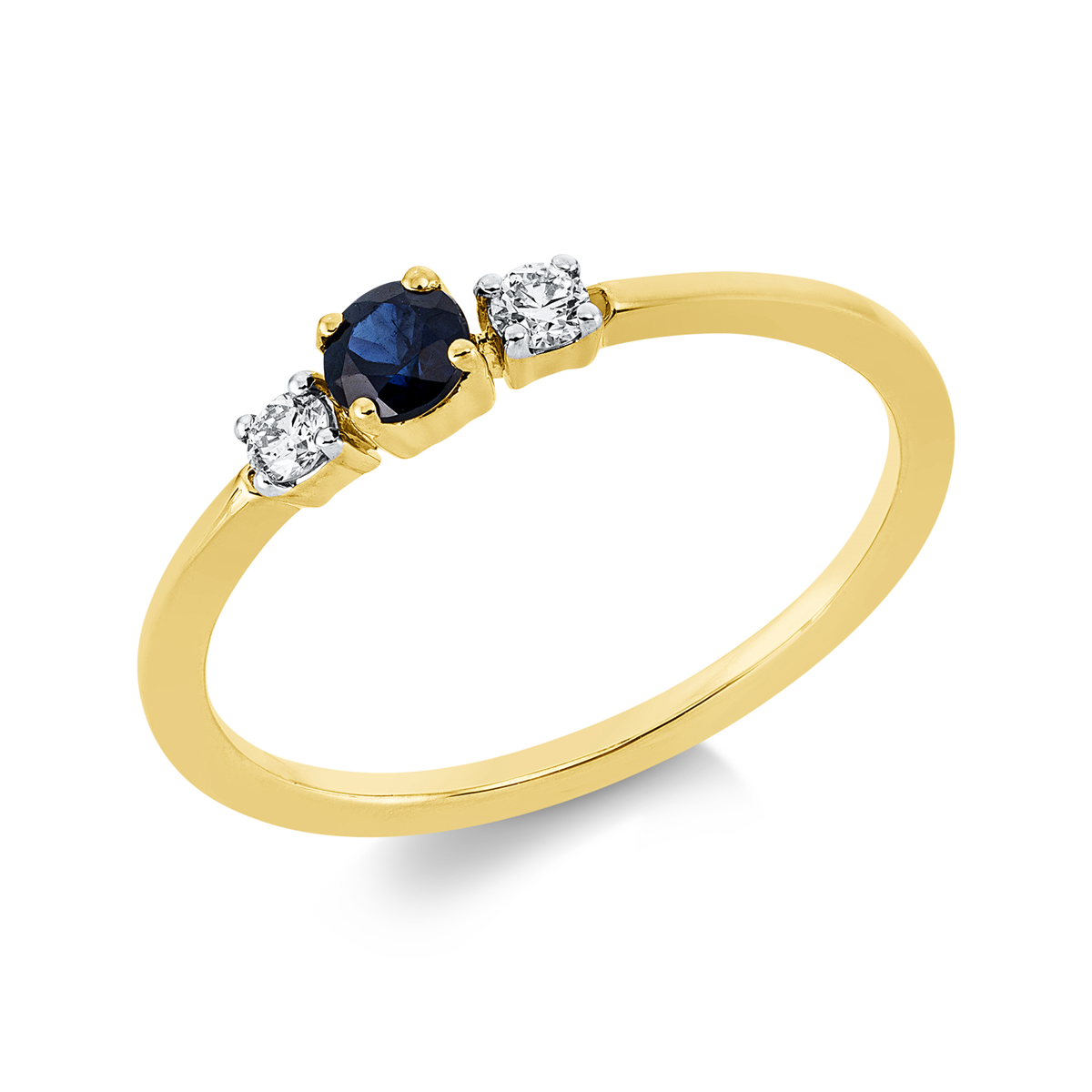 Ring 18 kt GG, Fassung rhodiniert