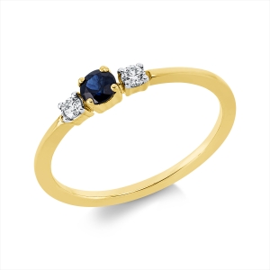 Ring 18 kt GG, Fassung rhodiniert