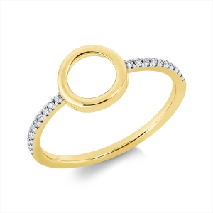 Ring 18 kt GG Kreis, Fassung rhodiniert