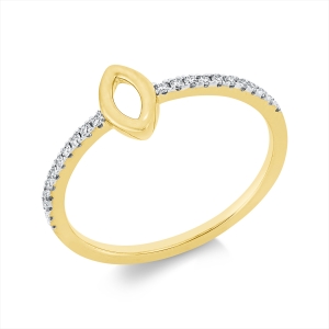 Ring 18 kt GG, Fassung rhodiniert