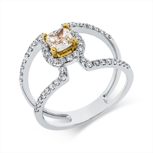 Ring 4er-Krappe 18 kt WG+GG