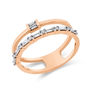 Ring 14 kt RG, Fassung rhodiniert