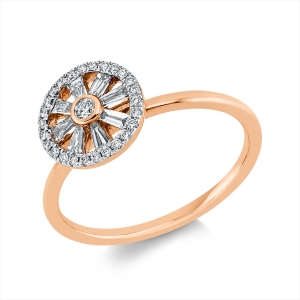 Ring 14 kt RG, Fassung rhodiniert