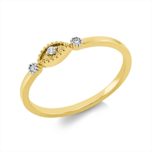 Ring 18 kt GG, Fassung rhodiniert