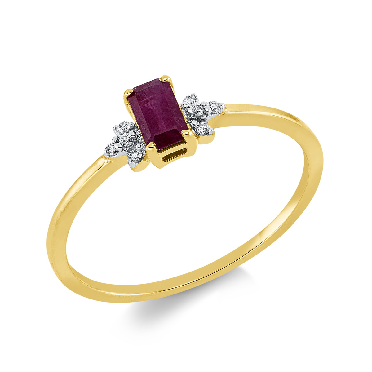 Ring 4er-Krappe 18 kt GG, Fassung rhodiniert