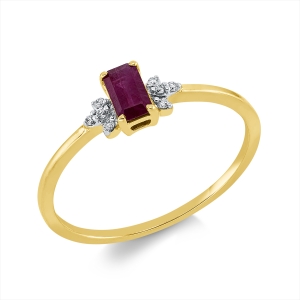 Ring 4er-Krappe 18 kt GG, Fassung rhodiniert