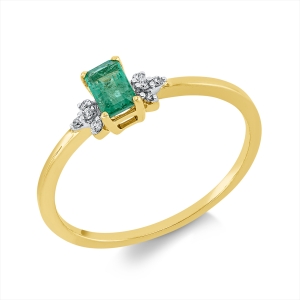 Ring 4er-Krappe 18 kt GG, Fassung rhodiniert