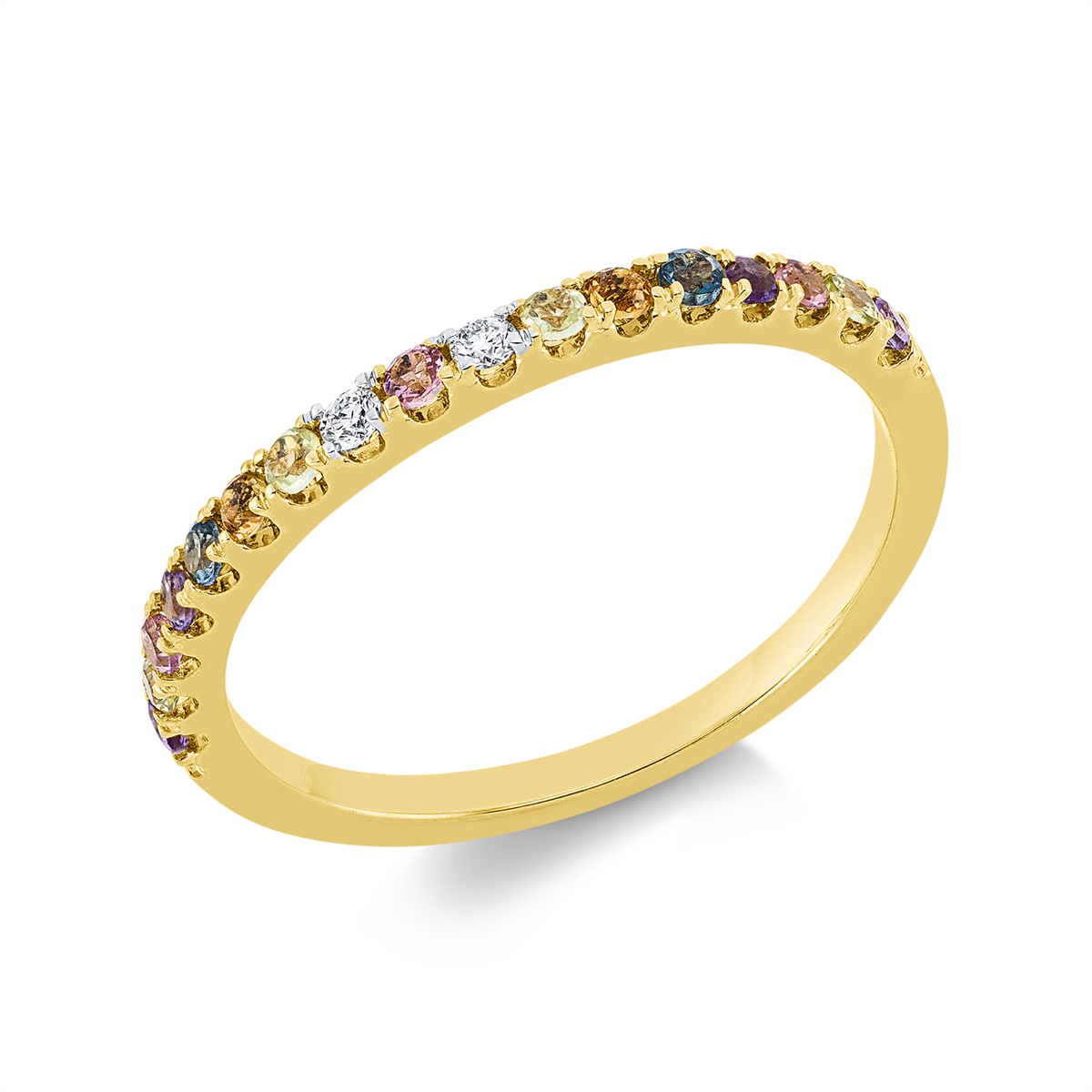 Ring 18 kt GG, Fassung rhodiniert