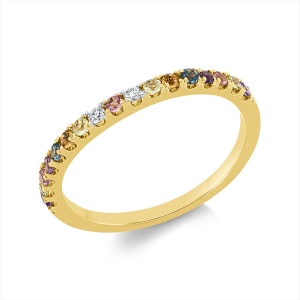 Ring 18 kt GG, Fassung rhodiniert