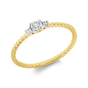 Ring 4er-Krappe 18 kt GG, Fassung rhodiniert