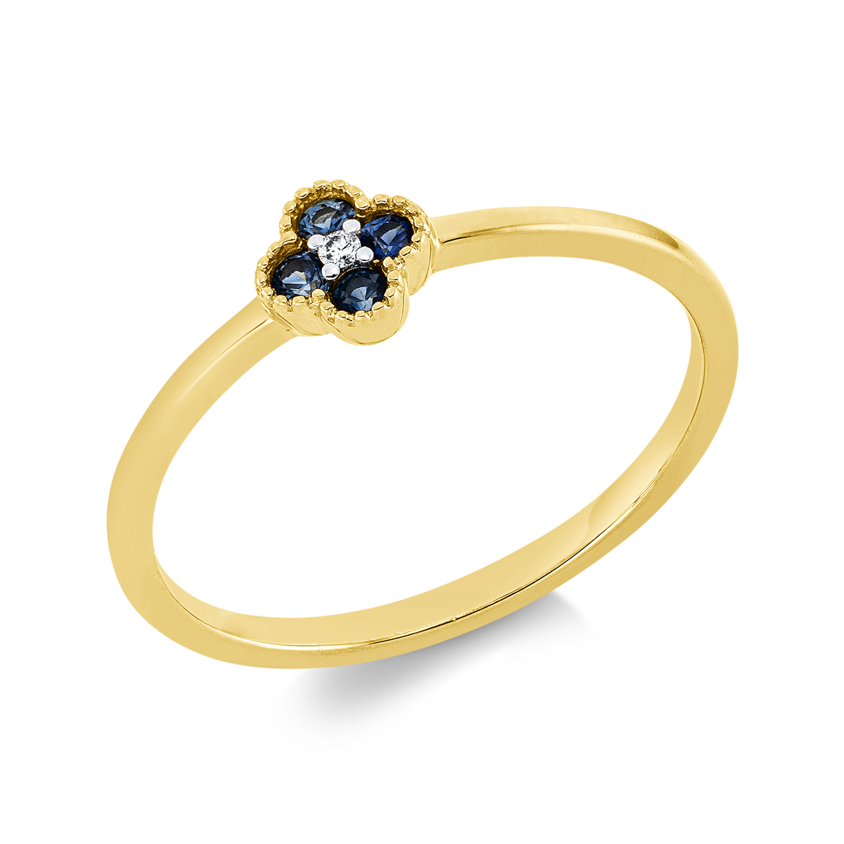 Ring 18 kt GG, Fassung rhodiniert