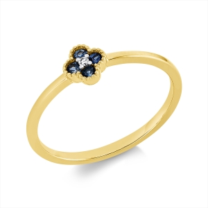 Ring 18 kt GG, Fassung rhodiniert