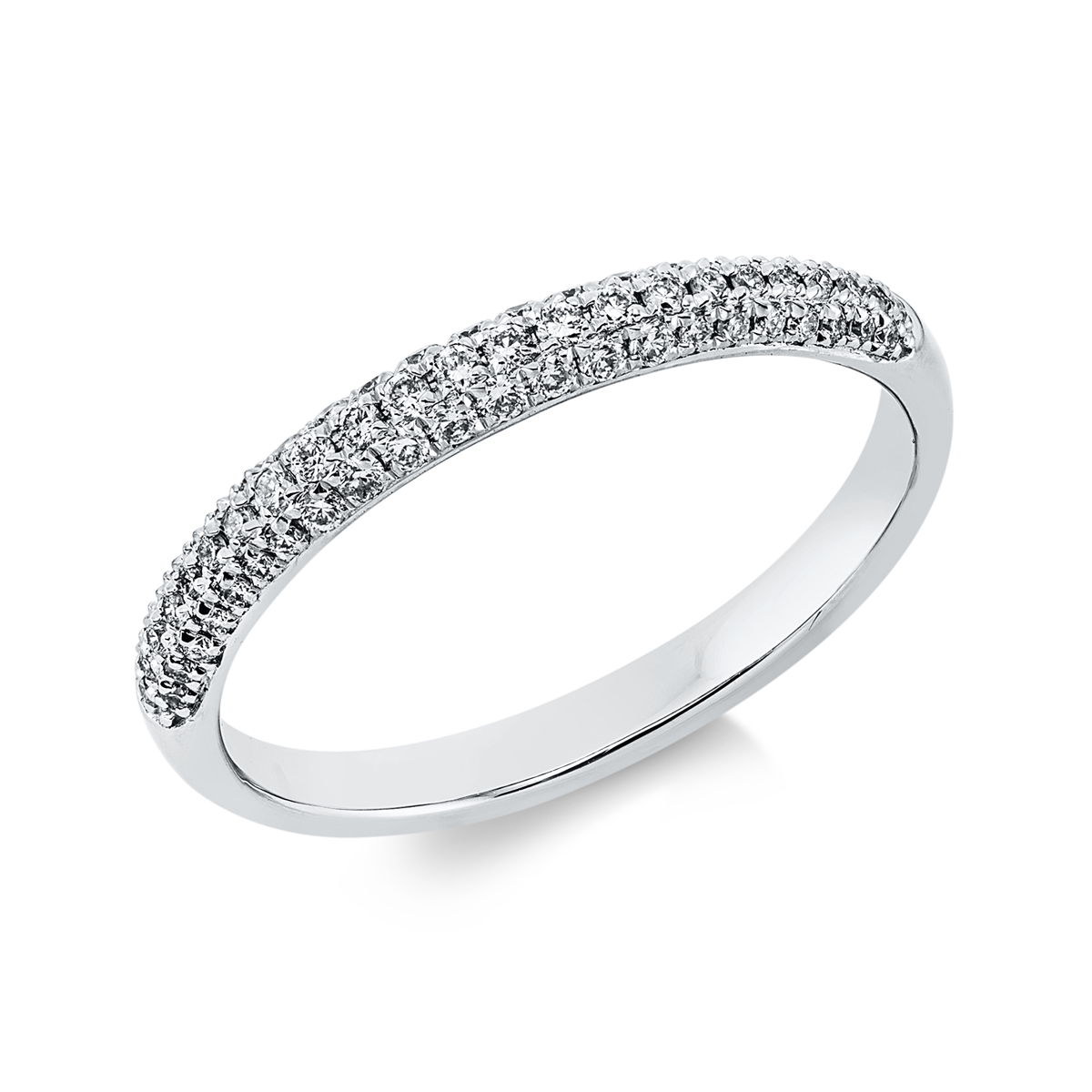 Memoire halb Ring  18kt Weißgold mit 0,27ct Diamanten