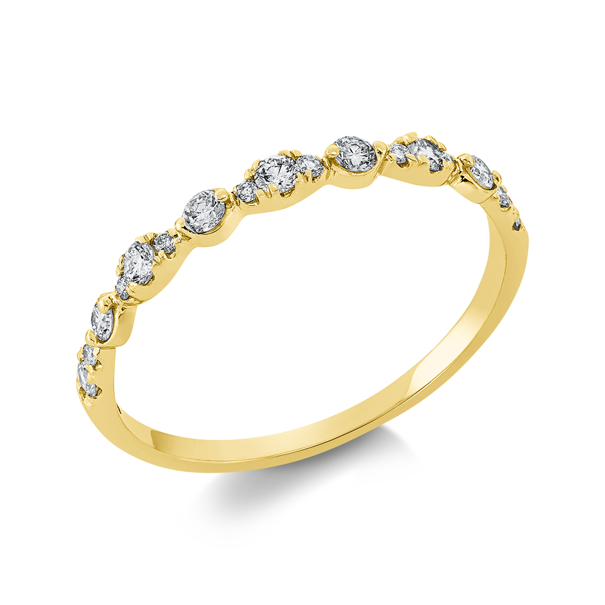 Ring 18 kt GG, Fassung rhodiniert