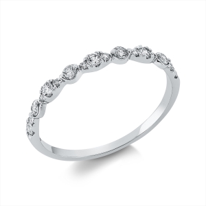 Ring 18 kt GG, Fassung rhodiniert