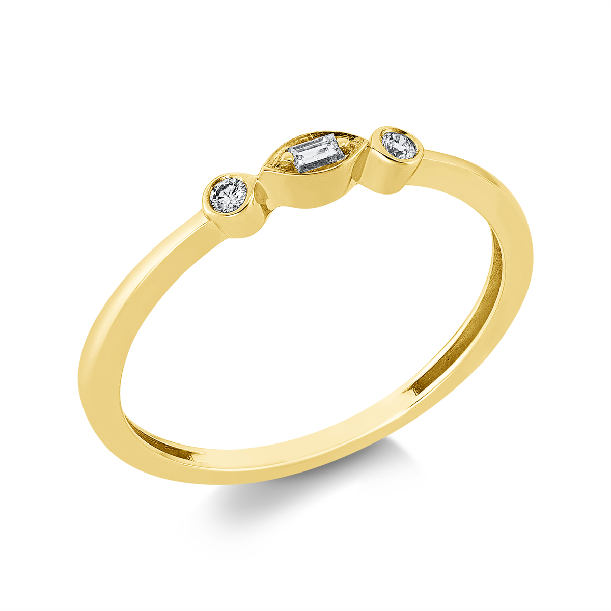 Ring 18 kt GG, Fassung rhodiniert