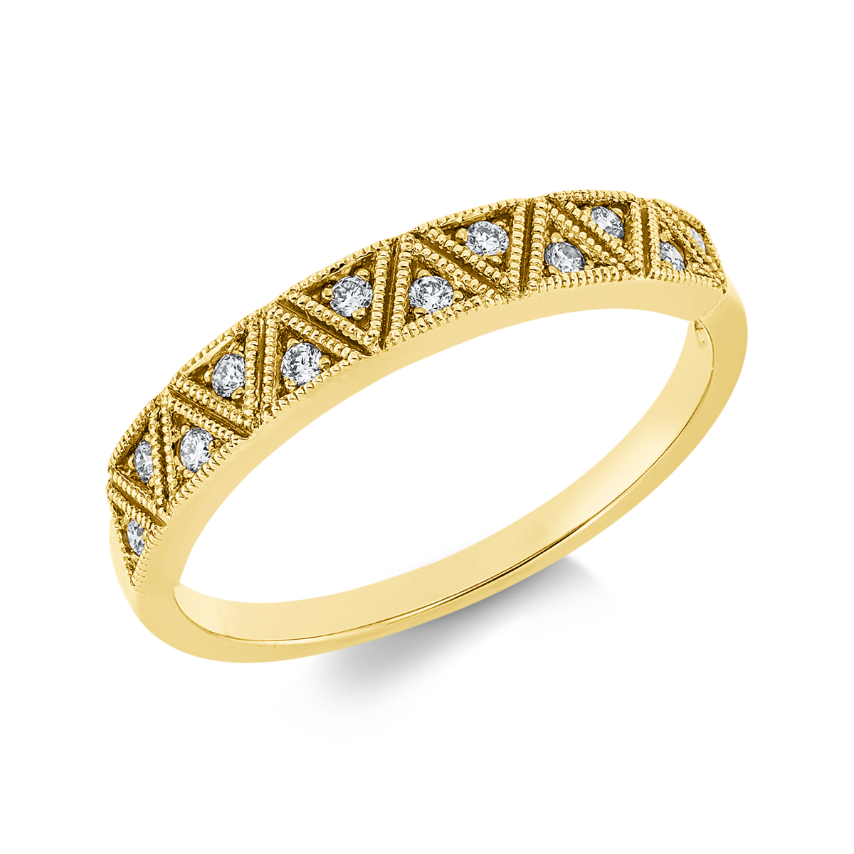 Memoire halb Ring  14kt Gelbgold mit 0,10ct Diamanten
