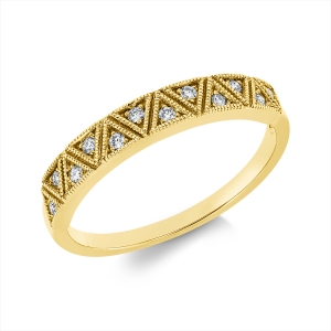 Memoire halb Ring  14kt Gelbgold mit 0,10ct Diamanten