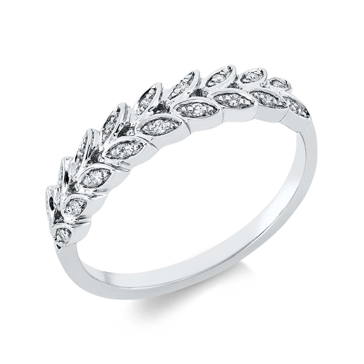 Memoire halb Ring  18kt Weißgold mit 0,07ct Diamanten